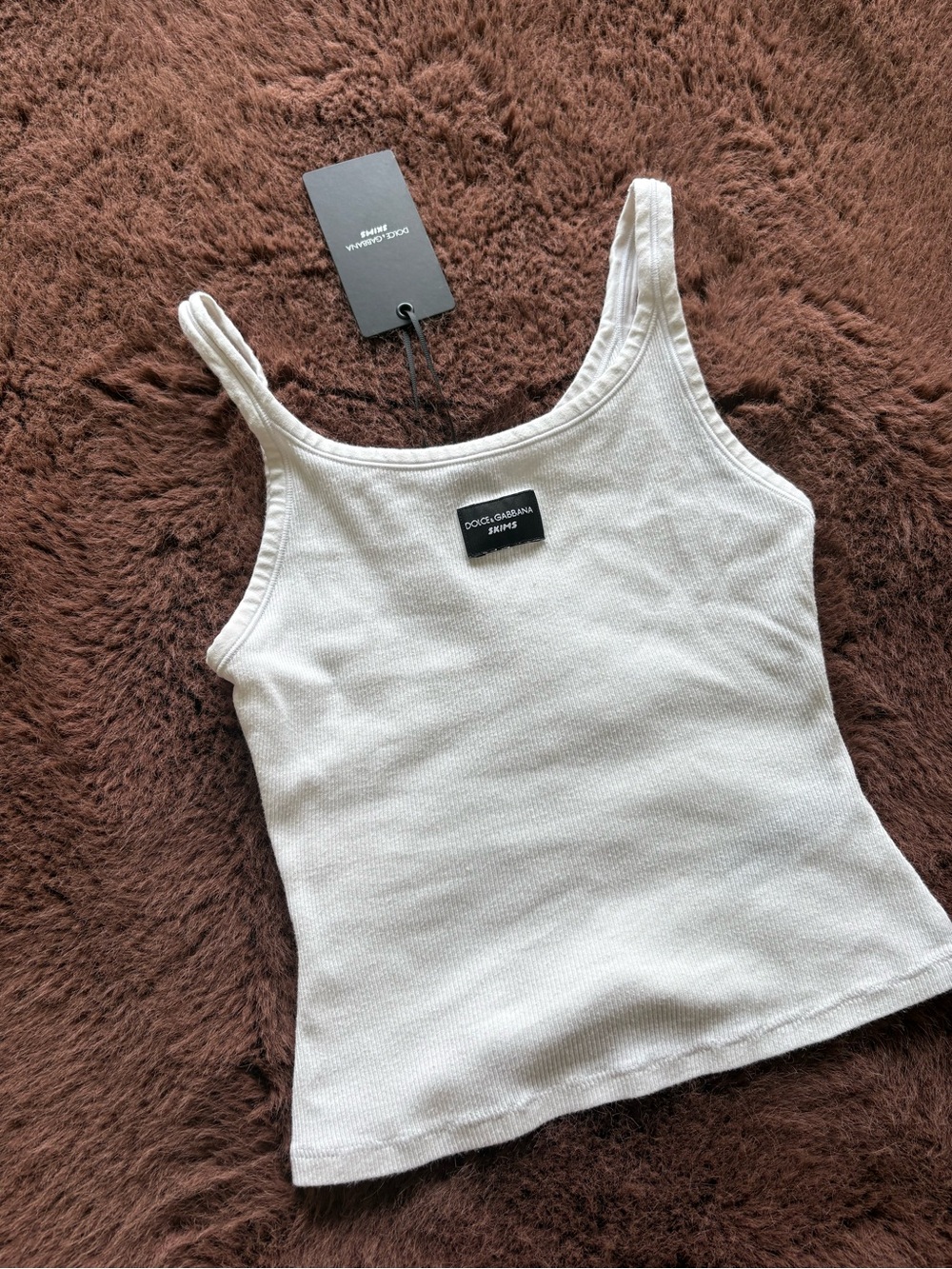 SKIMS White Ribbed Tank Top